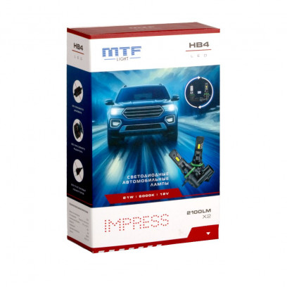 Светодиодные лампы MTF Light серия IMPRESS, HB4(9006), 12V, 21W, 2100LM, 6000K,(штатн. размер), к-т