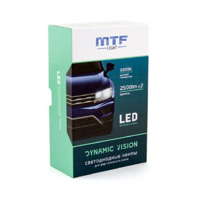 Светодиодные лампы MTF Light, серия DYNAMIC VISION LED, H11/H9, 28W, 2500lm, 5500K, кулер, комплект.