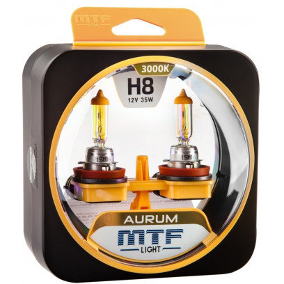 Галогенные автолампы серия AURUM H8, 12V, 35W, комплект 2 шт
