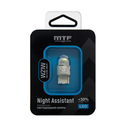 Светодиодная автолампа MTF Light серия Night Assistant 12В, 2.5Вт, W21W, белый, блистер, шт.