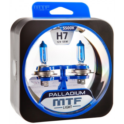 Галогенные автолампы серия PALLADIUM H7, 12V, 55W, комплект 2 шт
