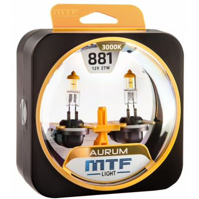 Галогенные автолампы серия AURUM Н27(881), 12V, 27W, комплект 2 шт