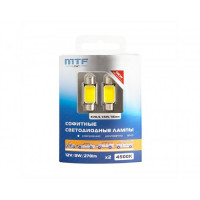Светодиодная автолампа MTF Light, C5W/SV8.5/36mm, 12V, 3W, 270 люмен, 4500К, COB LED, Корея, 2шт