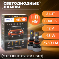 Светодиодные лампы MTF Light, серия CYBER LIGHT, H11/H9, 12V, 45W, 3750lm, 6000K, кулер, комплект. Светодиодные лампы MTF Light, серия CYBER LIGHT, H11/H9, 12V, 45W, 3750lm, 6000K, кулер, комплект.
