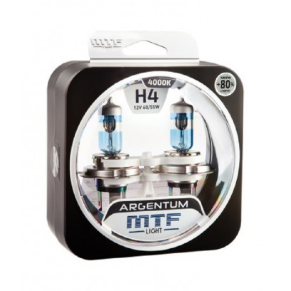 Галогенные автолампы серия ARGENTUM +80% H4, 12V, 60/55W, комплект 2 шт