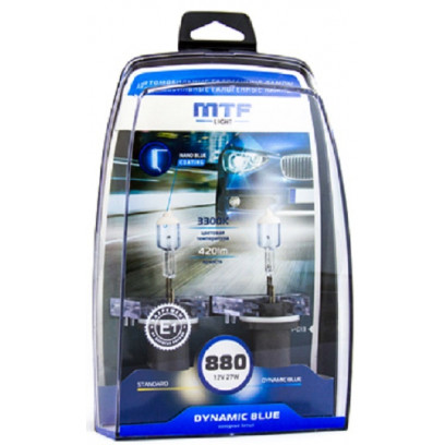 Галогенные автолампы MTF Light серия DYNAMIC BLUE H27(880), 12V, 27W, комп.