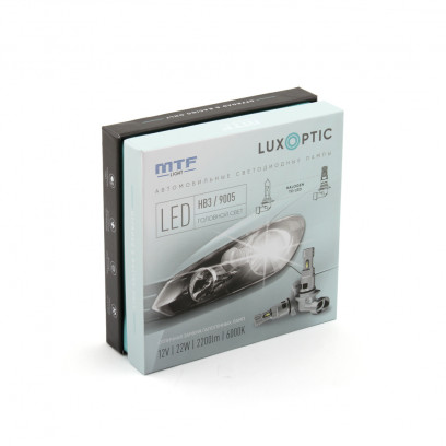 Светодиодные лампы MTF LIGHT серия LUXOPTIC HB3(9005), 12W, 22W, 2200LM, 6000K, к-кт.