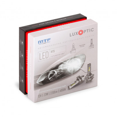 Светодиодные лампы MTF LIGHT серия LUXOPTIC H15, 12W, 22W, 2200LM, 6000K, к-кт.