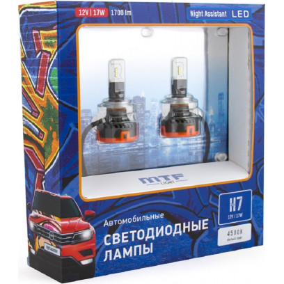 Светодиодные лампы MTF Light, серия NIGHT ASSISTANT 4500K, H7, FAN, ком-кт.